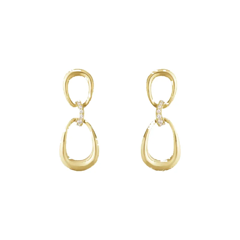 Georg Jensen Offspring 18ct Yellow Gold Diamond Earrings sold by C.W. Sellors