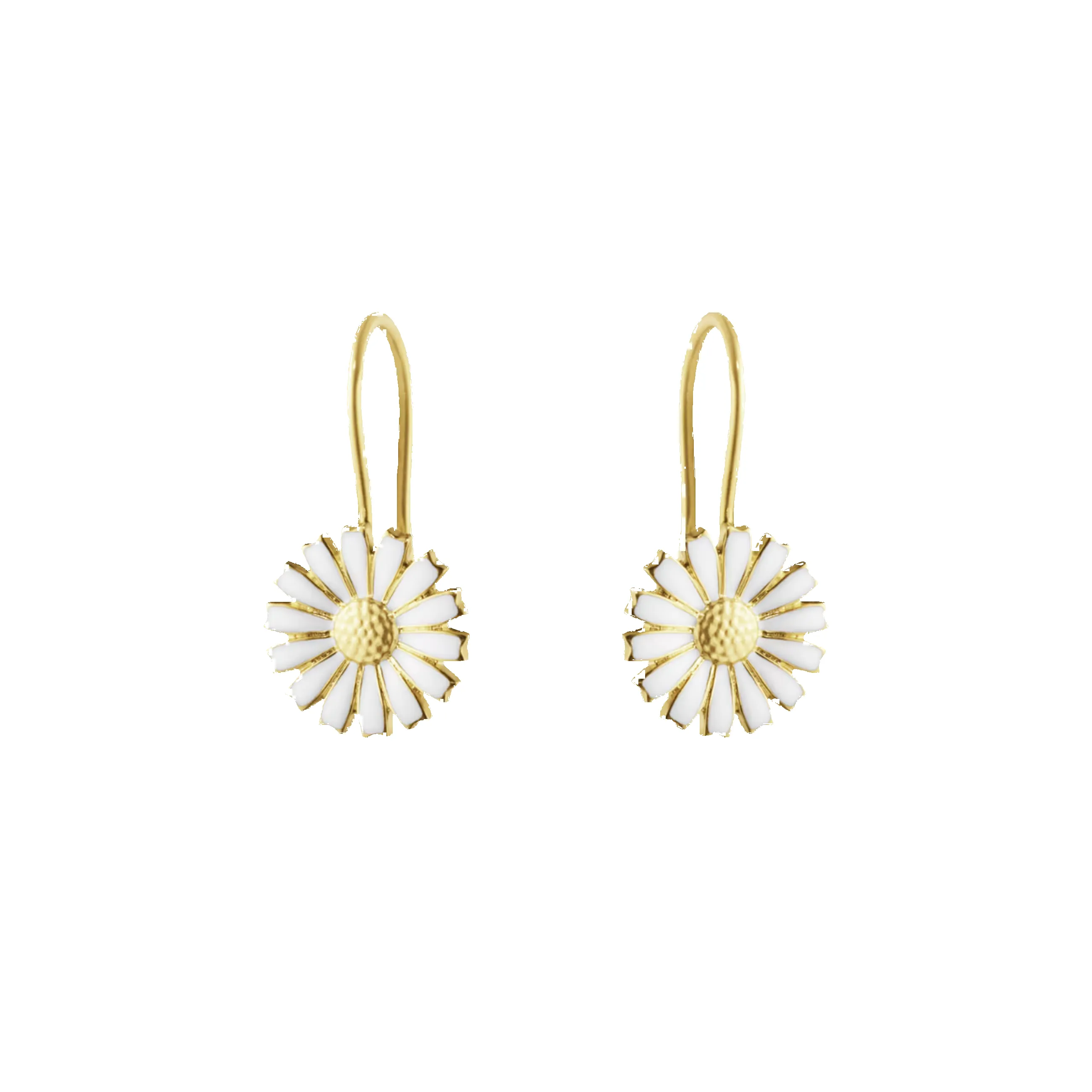 Georg Jensen Daisy 18ct Yellow Gold Plated White Enamel Earrings sold by C.W. Sellors