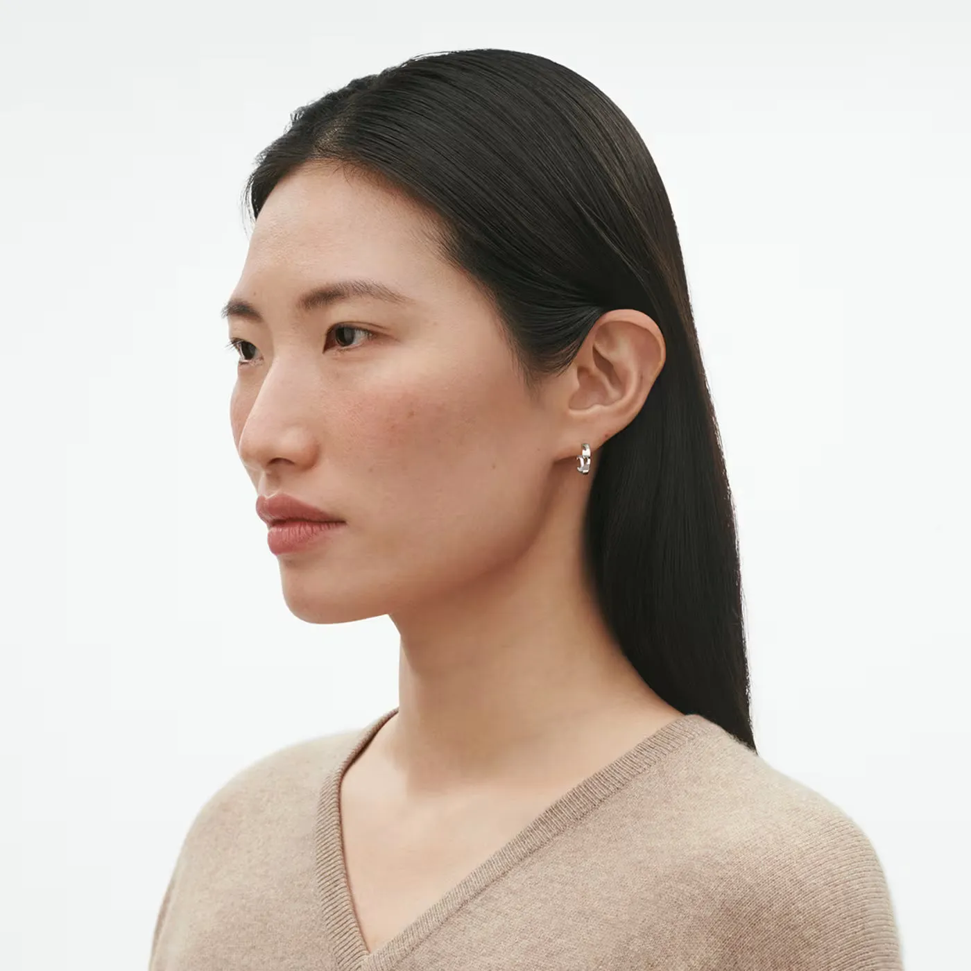 Georg Jensen Fusion 18ct White Gold Small Hoop Earrings sold by C.W. Sellors product image thumbnail 4