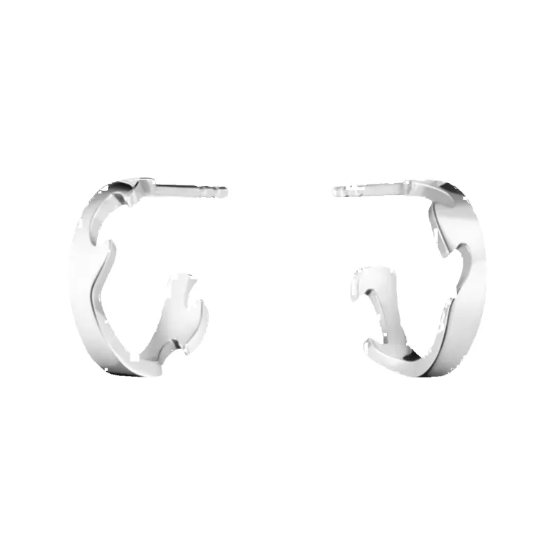 Georg Jensen Fusion 18ct White Gold Small Hoop Earrings made by Georg Jensen