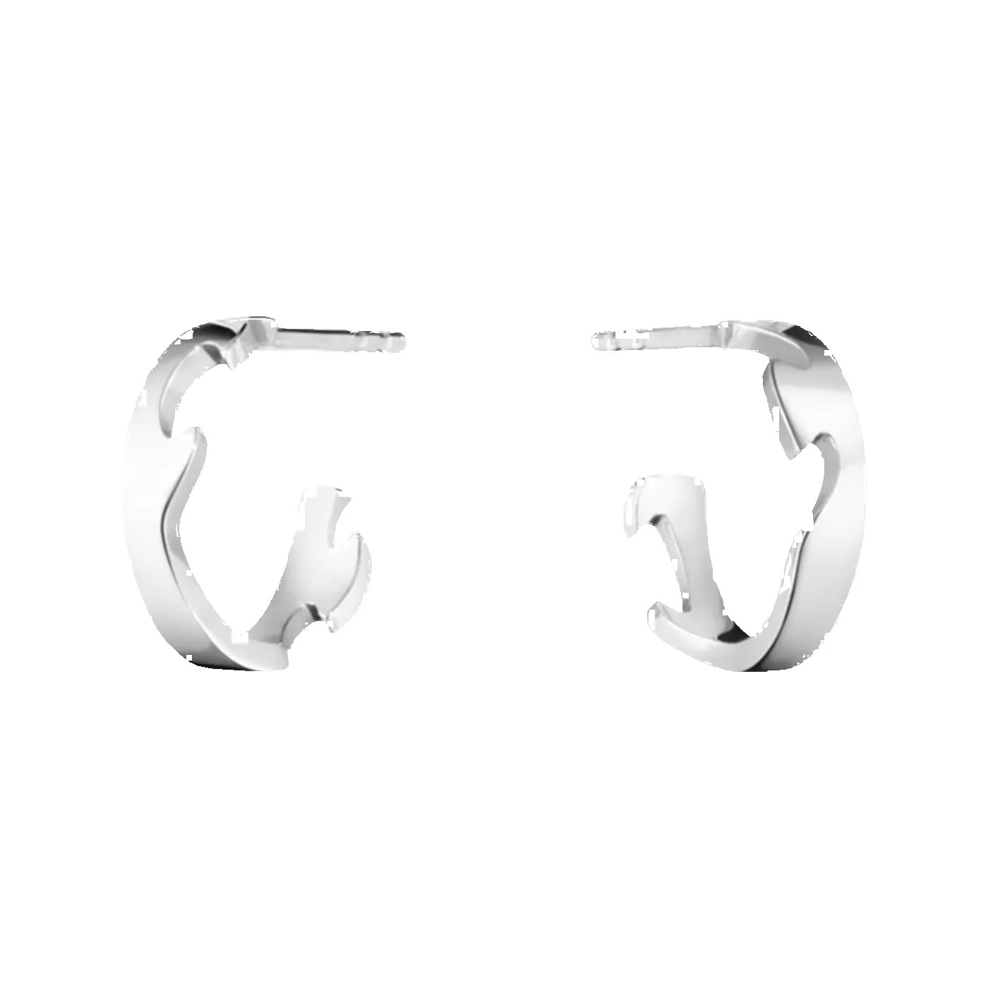 Georg Jensen Fusion 18ct White Gold Small Hoop Earrings sold by C.W. Sellors