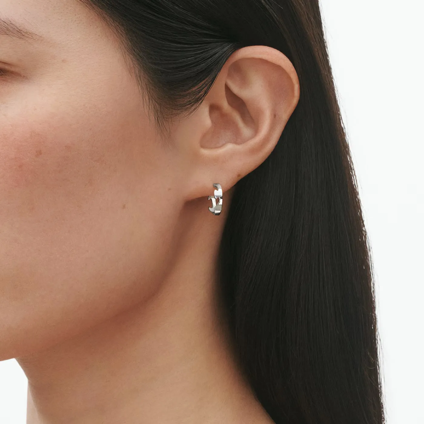 Georg Jensen Fusion 18ct White Gold Small Hoop Earrings sold by C.W. Sellors product image thumbnail 3