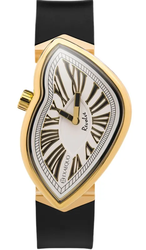 Exaequo Revolve Melting IP Yellow Gold White Dial Watch made by C.W. Sellors