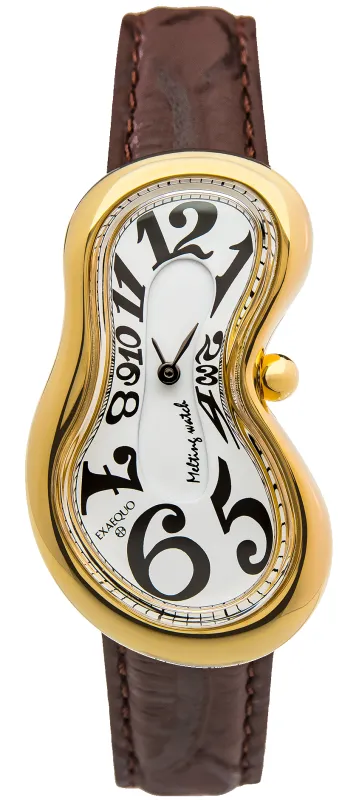 Exaequo Classic Melting PVD Yellow Gold White Dial Watch made by C.W. Sellors