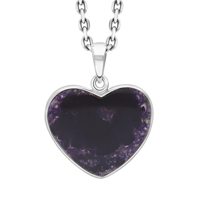 Sterling Silver Blue John Unique Heart Pendant sold by C.W. Sellors