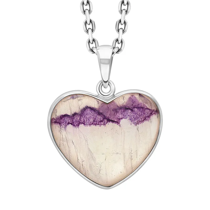Sterling Silver Blue John Unique Heart Pendant sold by C.W. Sellors