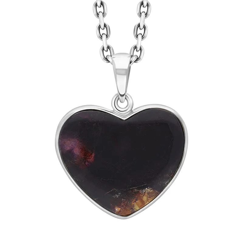 Sterling Silver Blue John Unique Heart Pendant sold by C.W. Sellors