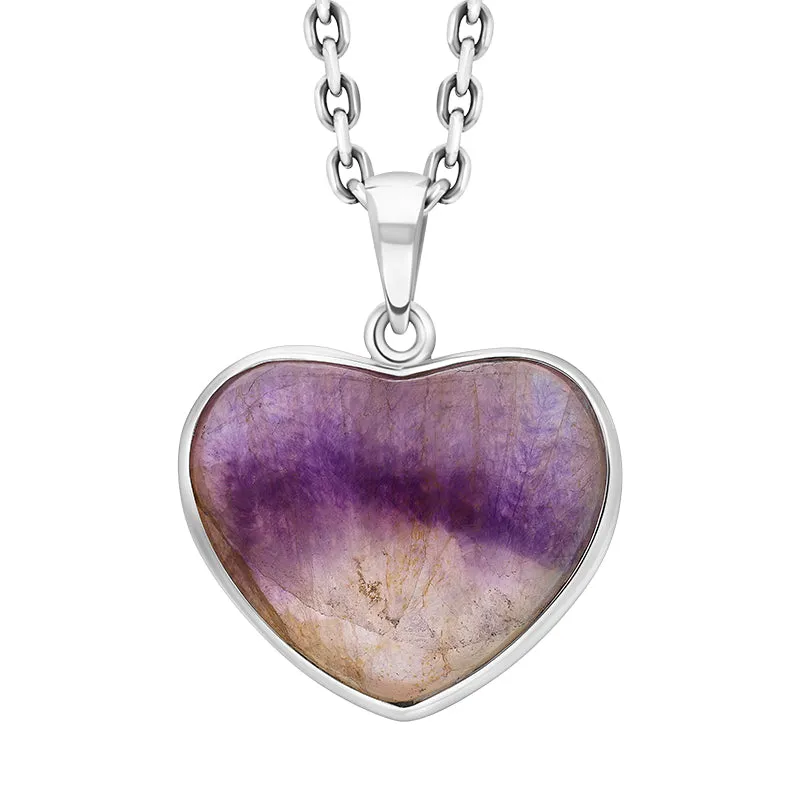 Sterling Silver Blue John Unique Heart Pendant sold by C.W. Sellors