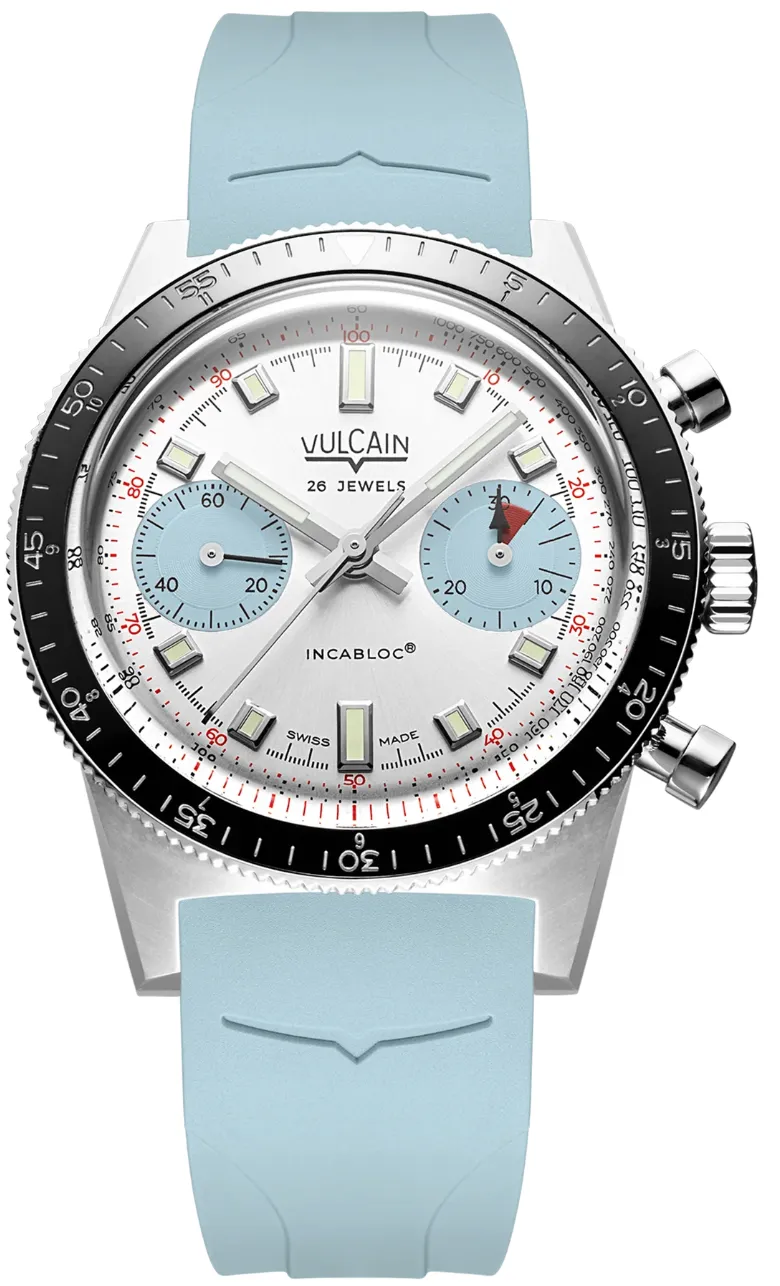 Vulcain Skindiver Chronograph Ice Blue Rubber Limited Edition Watch sold by C.W. Sellors