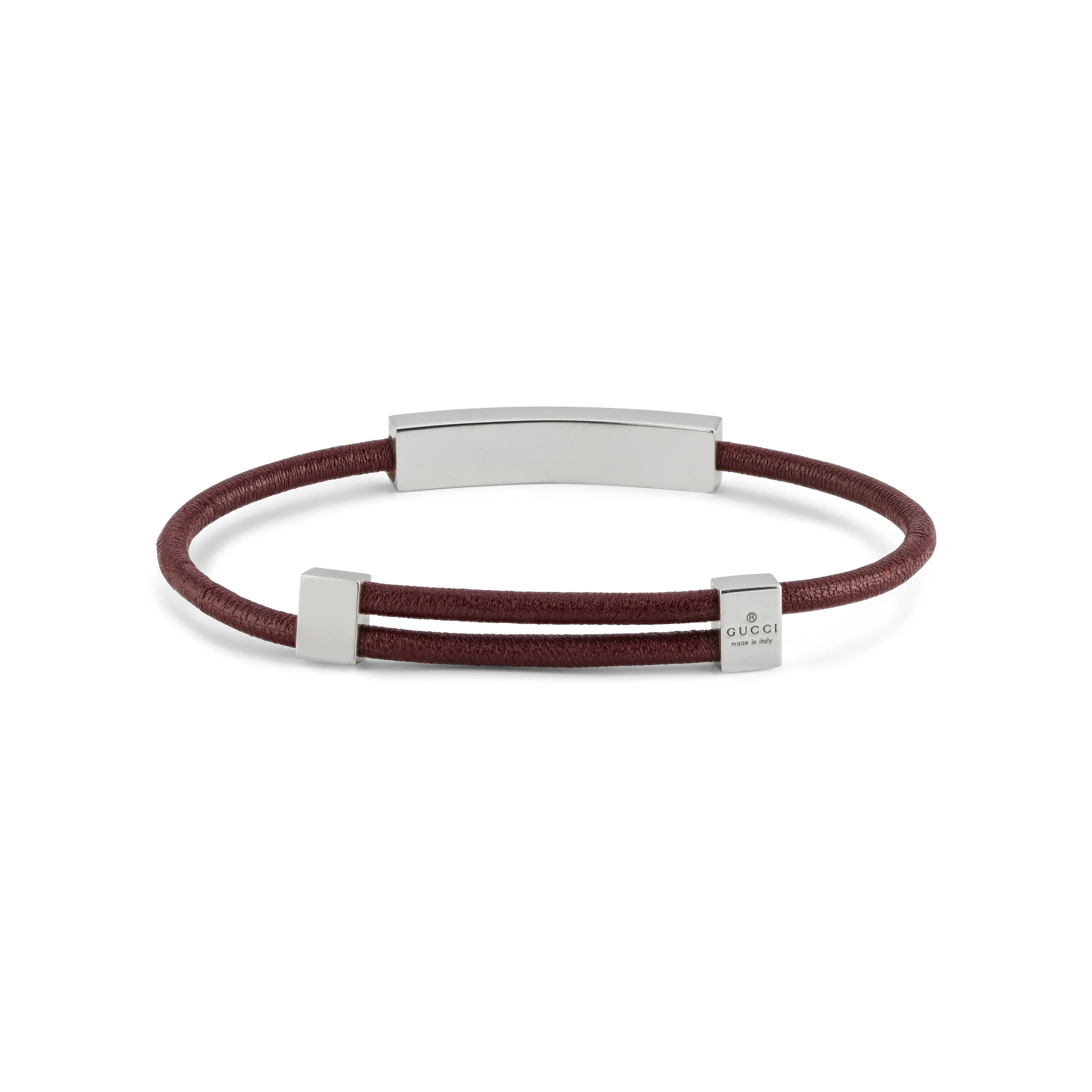 Gucci Sterling Silver and Leather Engraved Tag Bracelet D sold by C.W. Sellors product image thumbnail 3