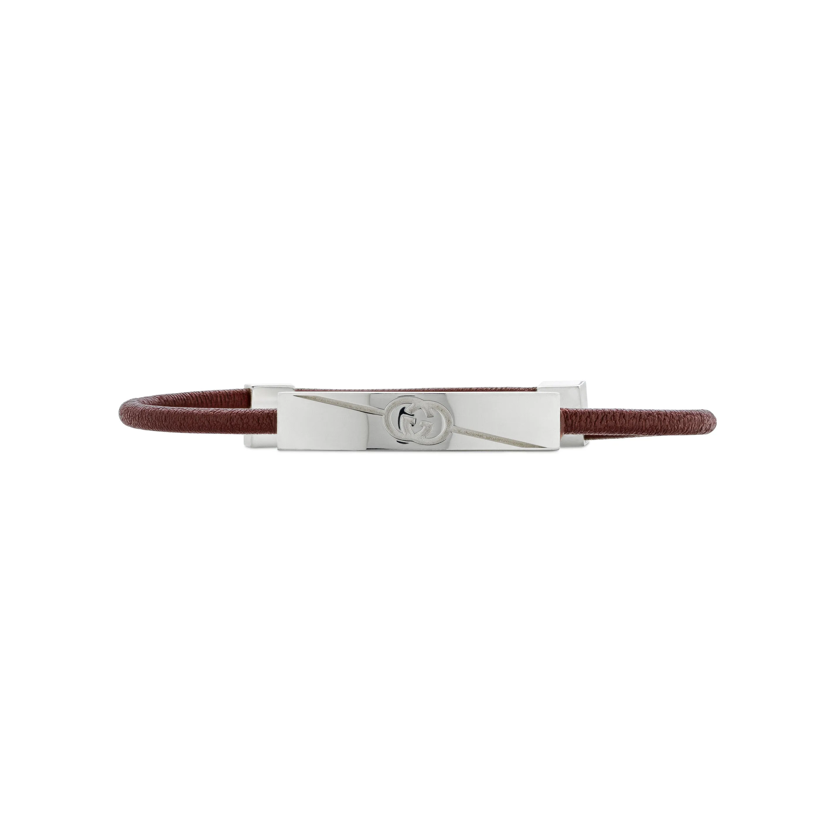 Gucci Sterling Silver and Leather Engraved Tag Bracelet D sold by C.W. Sellors product image thumbnail 2