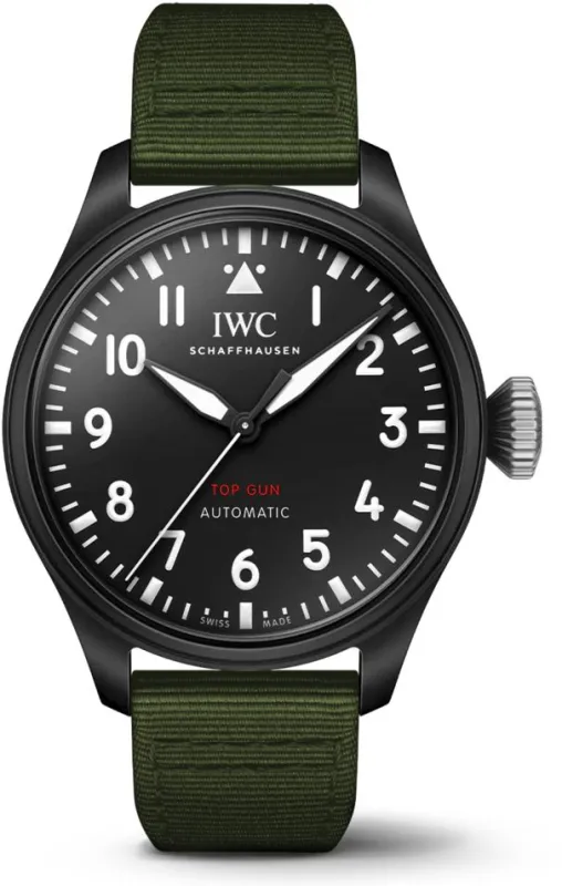 IWC Ex-Display Top Gun Big Pilots 43 Ceramic Green Strap Watch sold by C.W. Sellors