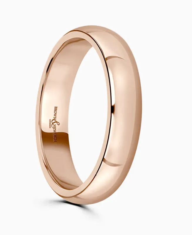 9ct Rose Gold 4mm Plain Wedding Band made by C.W. Sellors