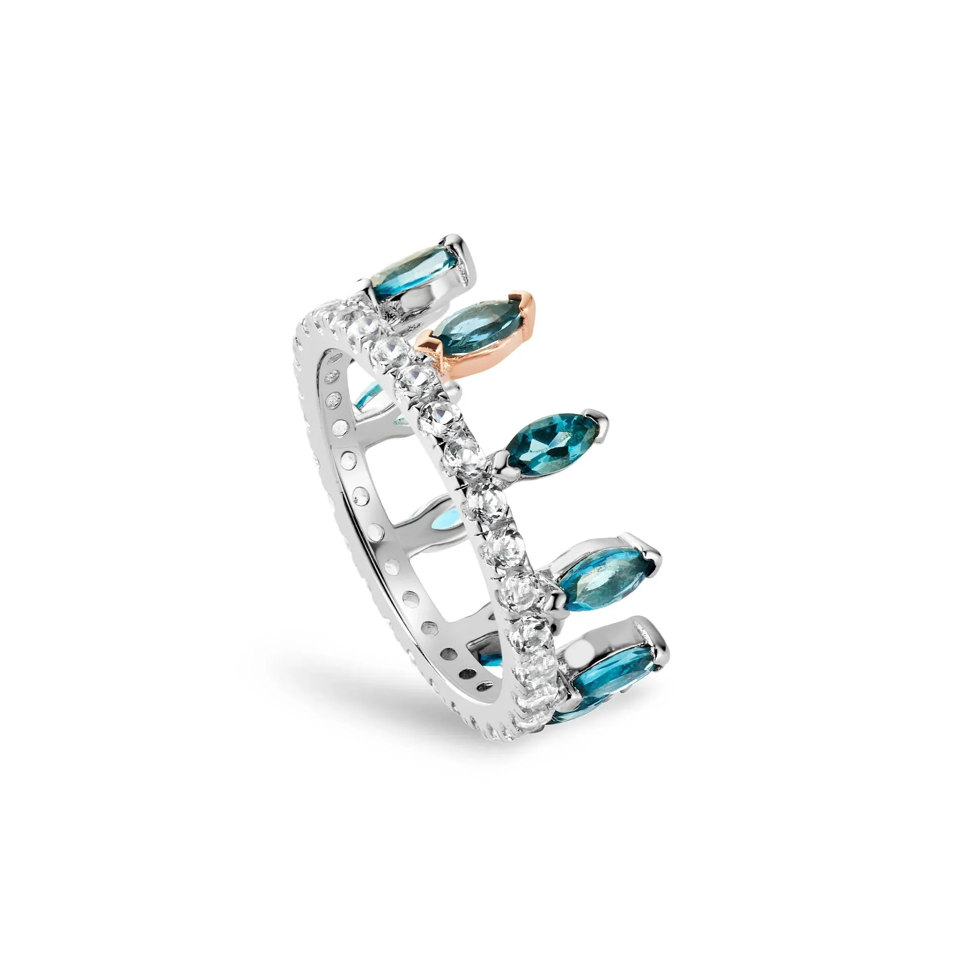 Clogau Celebration Crown Silver and London Blue Topaz Ring sold by C.W. Sellors