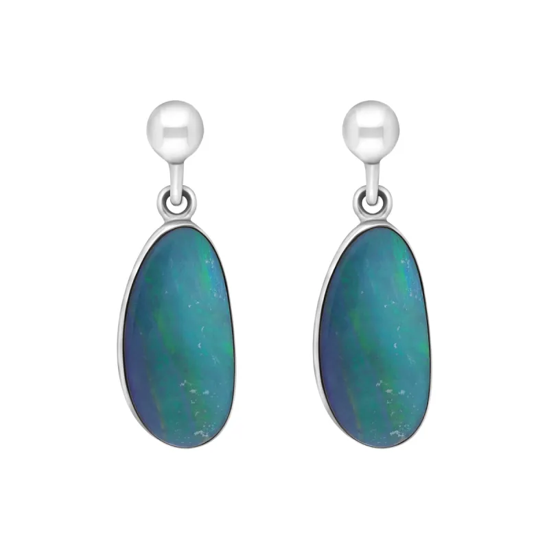 Sterling Silver Abstract Opal Doublet Drop Earrings D sold by C.W. Sellors