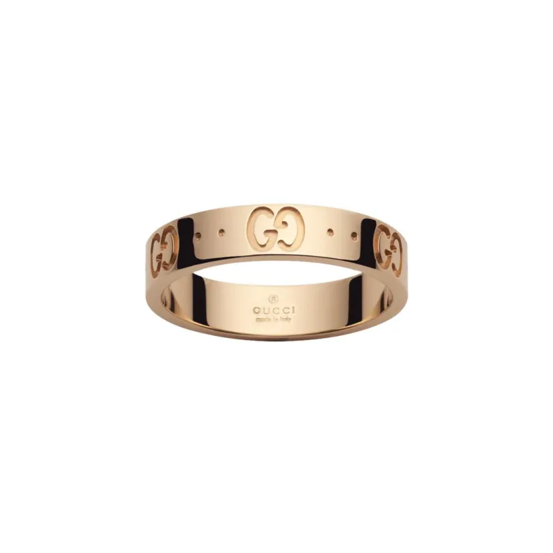 Gucci Icon 18ct Rose Gold Thin Band Ring sold by C.W. Sellors