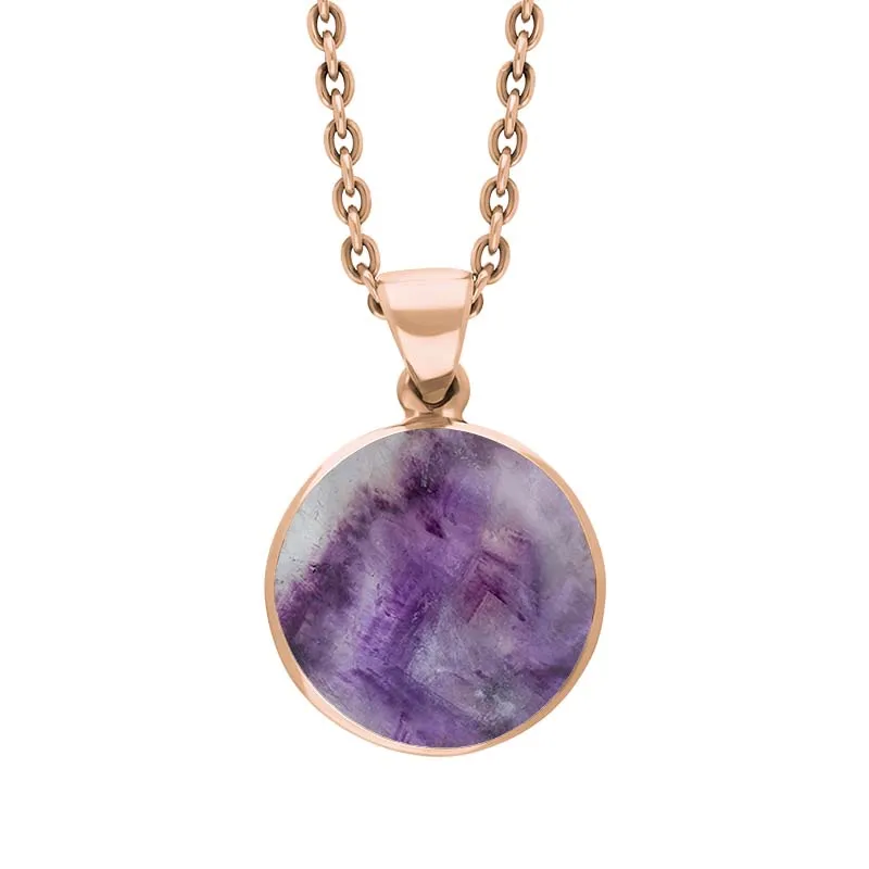 18ct Rose Gold Blue John Plain Round Necklace sold by C.W. Sellors