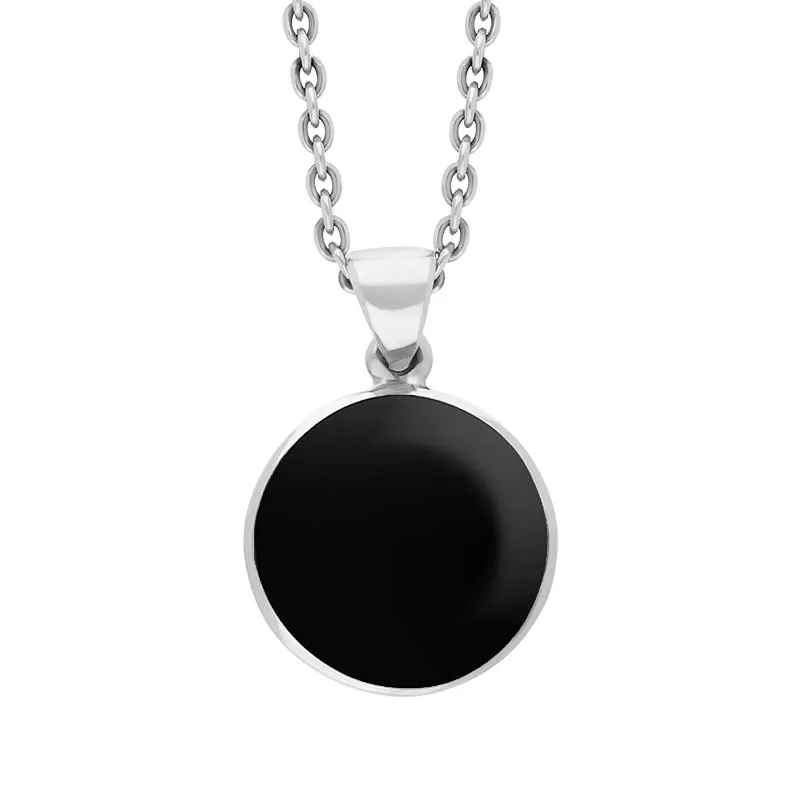 Sterling Silver Whitby Jet Plain Round Necklace sold by C.W. Sellors