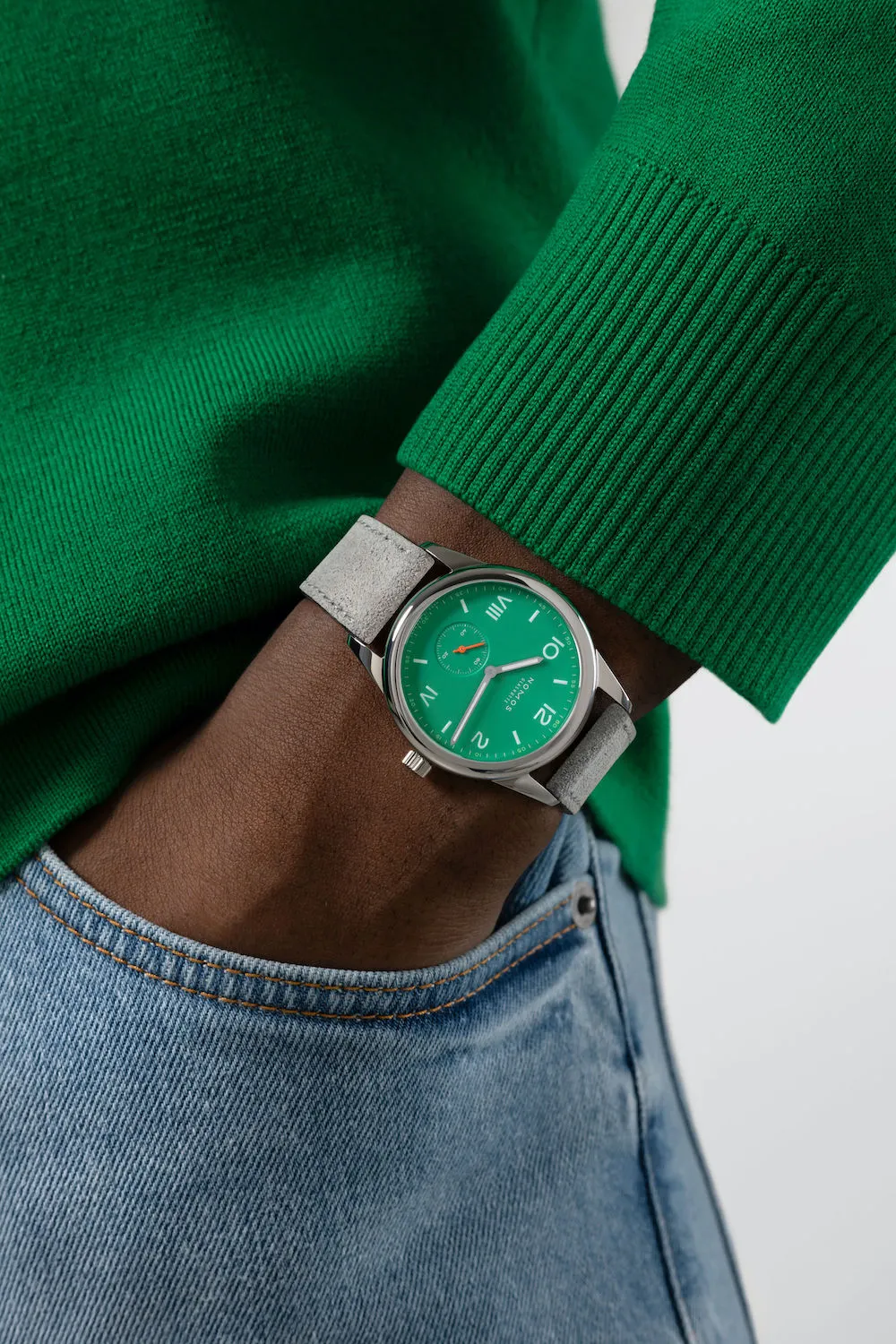 Nomos Glashutte Club Campus 38 Electric Green Steel Back Watch sold by C.W. Sellors product image thumbnail 5