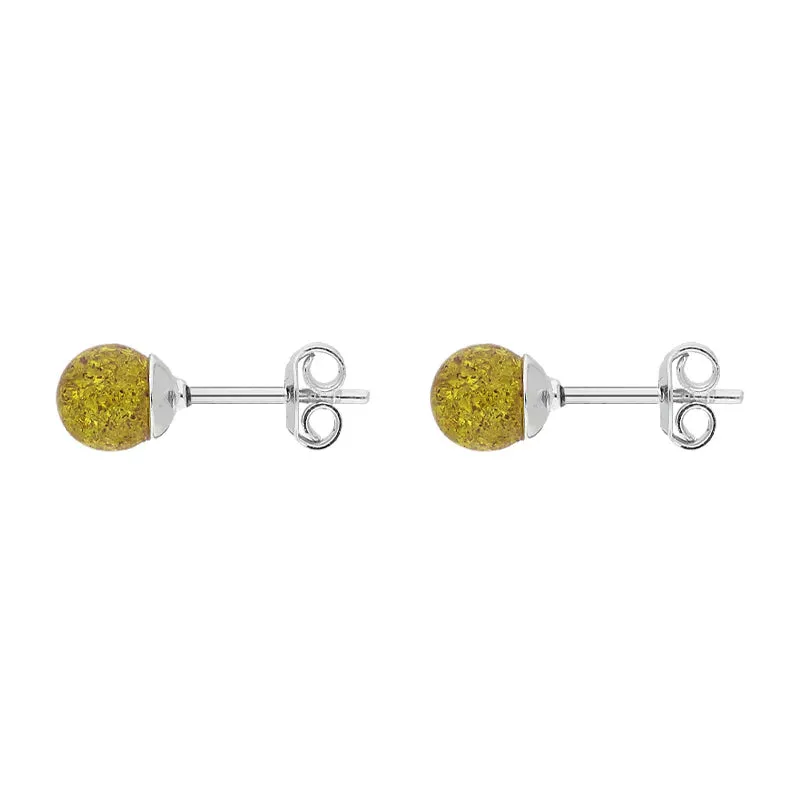 Sterling Silver Lemon Amber 6mm Ball Stud Earrings sold by C.W. Sellors product image thumbnail 2