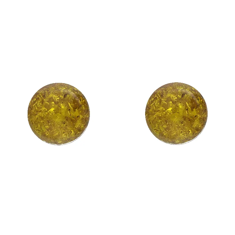 Sterling Silver Lemon Amber 6mm Ball Stud Earrings sold by C.W. Sellors