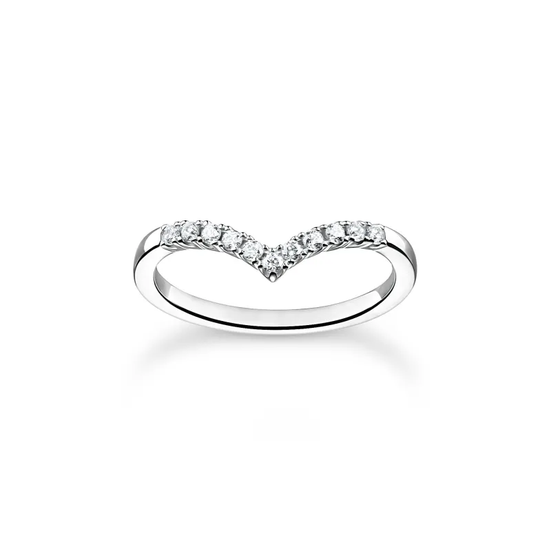 Thomas Sabo Charm Club Sterling Silver V-Shape Ring sold by C.W. Sellors