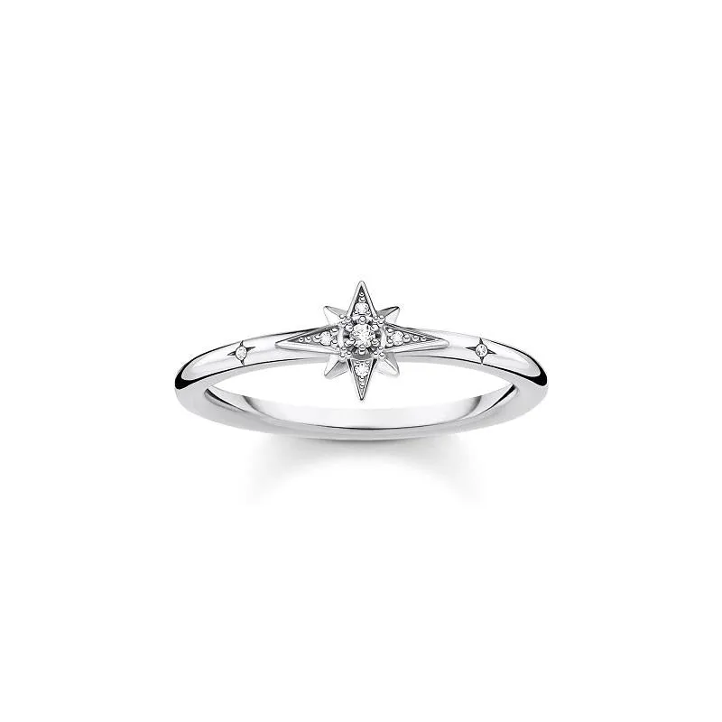 Thomas Sabo Charm Club Sterling Silver Star White Stone Ring D sold by C.W. Sellors
