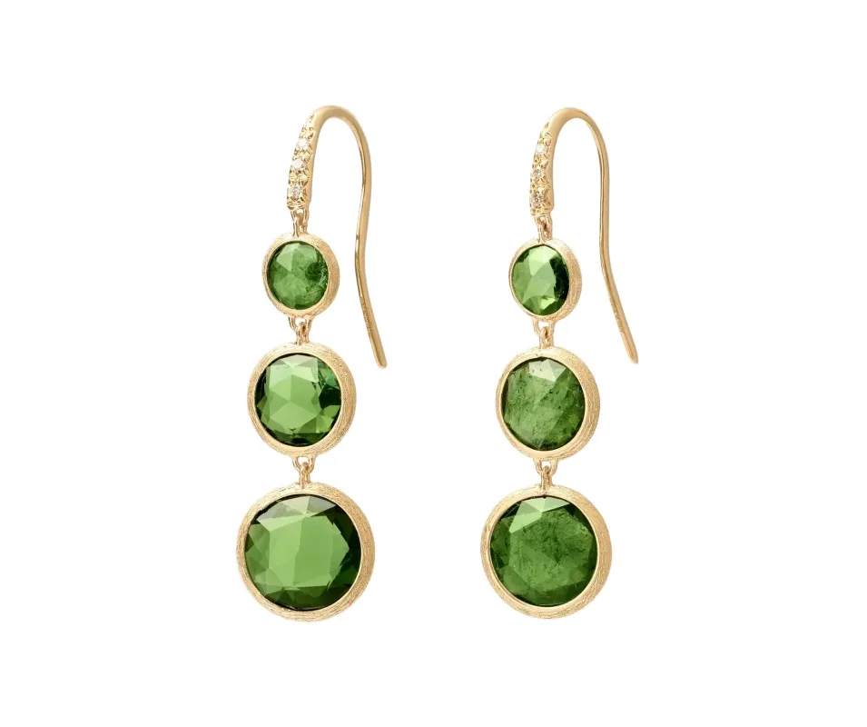 Marco Bicego 18ct Yellow Gold Tourmaline and Diamond Drop Earrings sold by C.W. Sellors