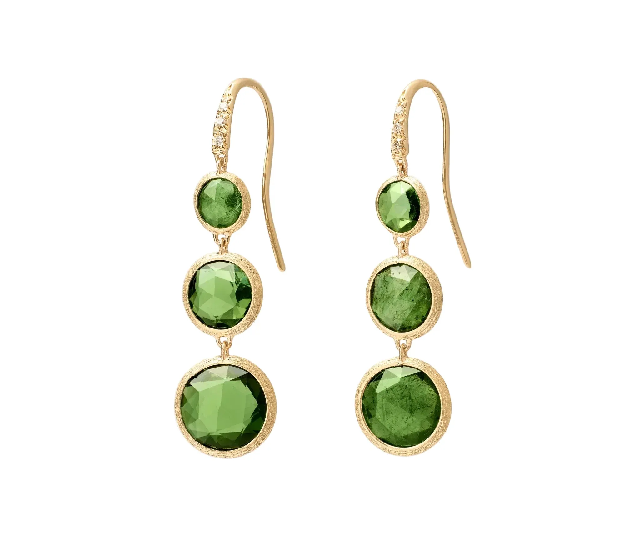 Marco Bicego 18ct Yellow Gold Tourmaline and Diamond Drop Earrings sold by C.W. Sellors