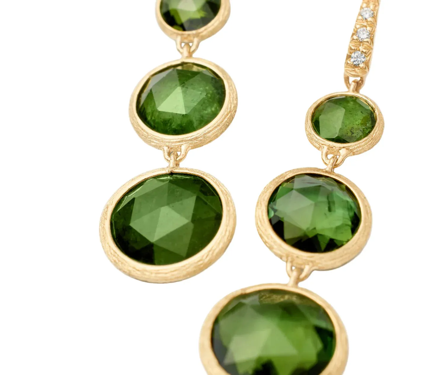 Marco Bicego 18ct Yellow Gold Tourmaline and Diamond Drop Earrings sold by C.W. Sellors product image thumbnail 2