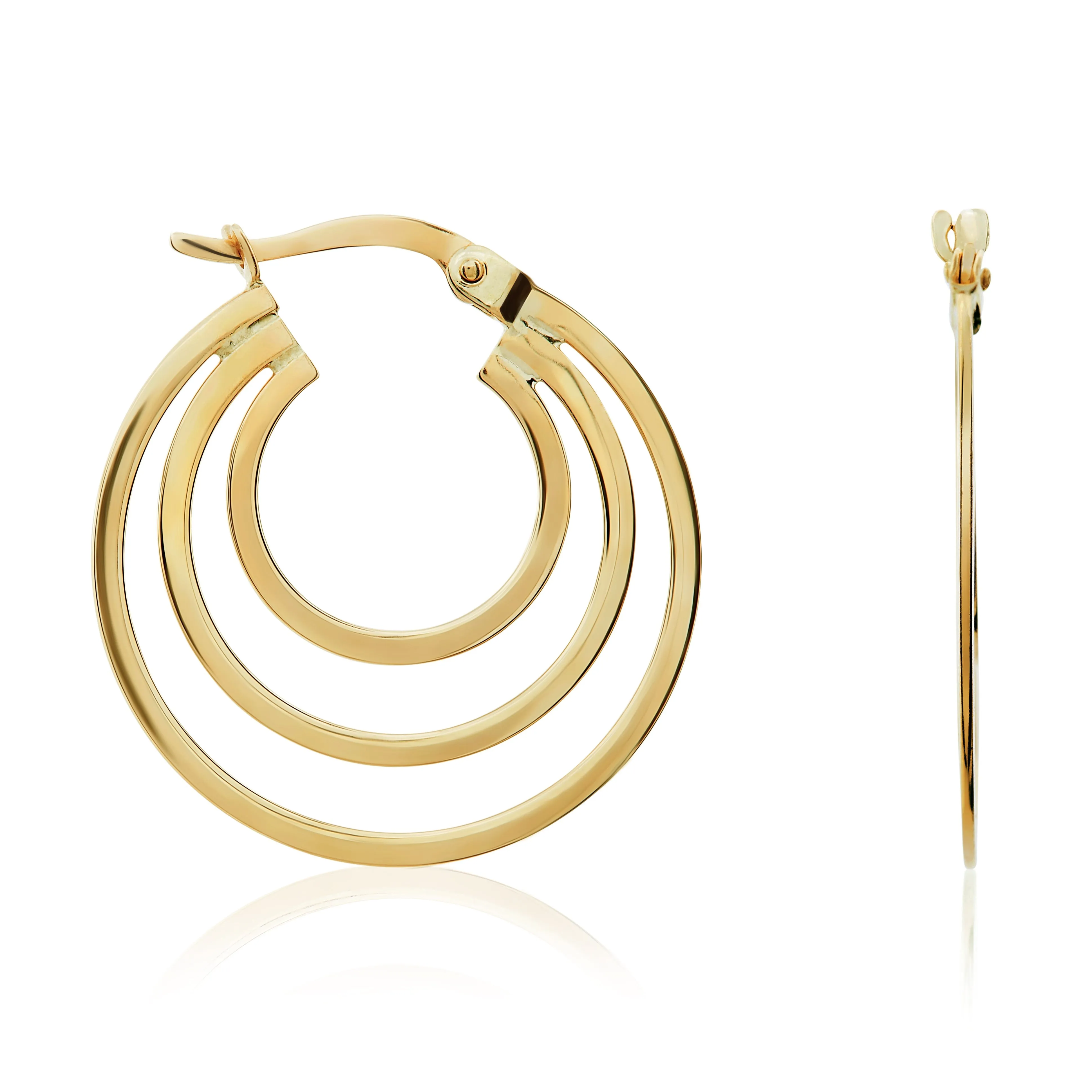 9ct Yellow Gold Triple Hoop Earrings sold by C.W. Sellors