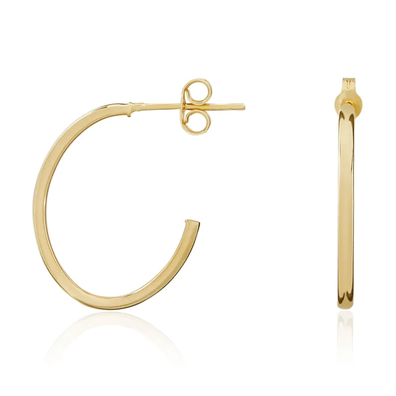 9ct Yellow Gold Oval Hoop Earrings sold by C.W. Sellors