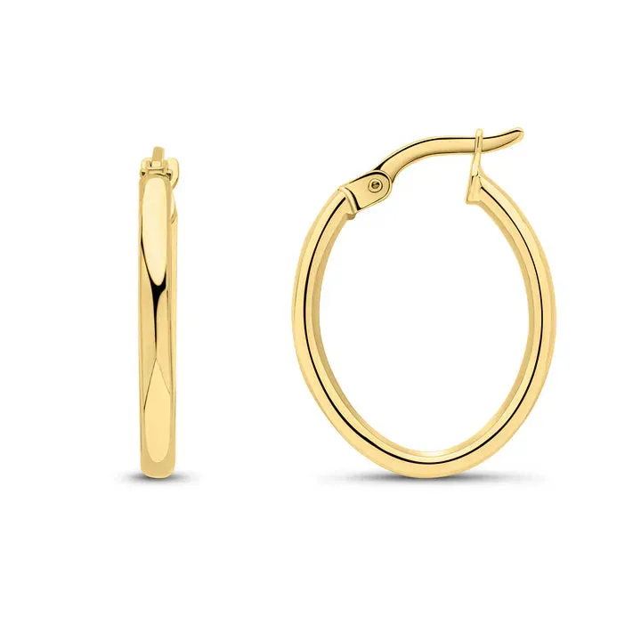 9ct Yellow Gold 2mm Polished Tude Oval Hoop Earrings sold by C.W. Sellors product image thumbnail 2
