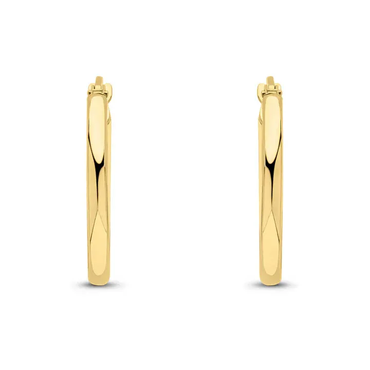 9ct Yellow Gold 2mm Polished Tude Oval Hoop Earrings sold by C.W. Sellors