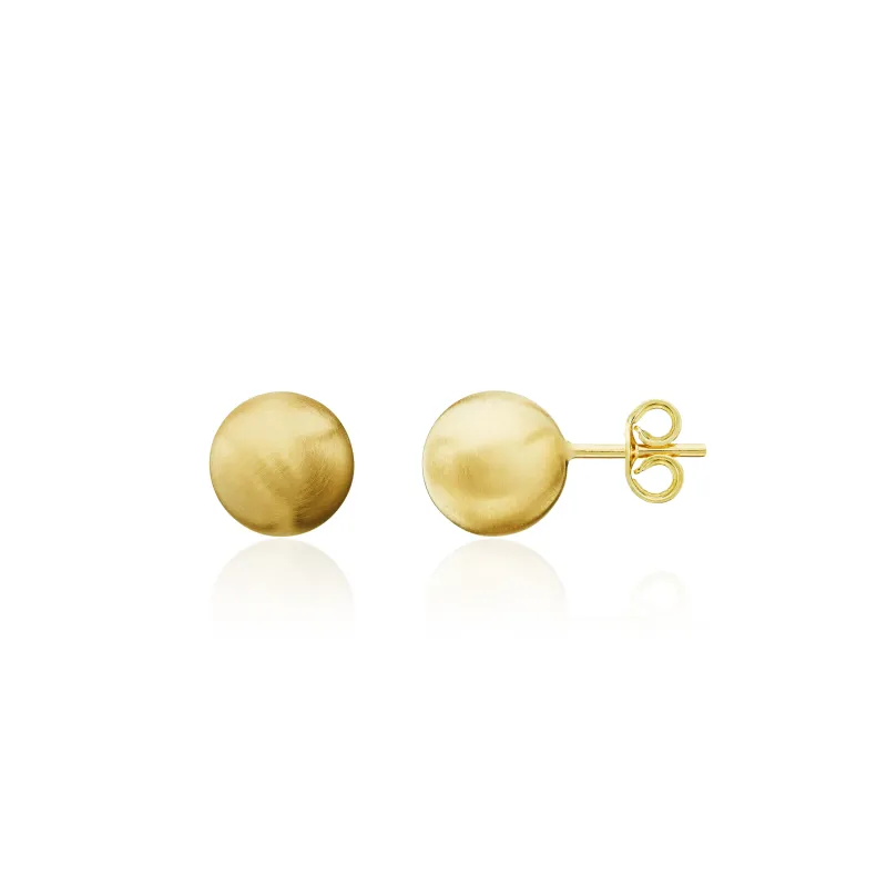 9ct Yellow Gold Satin 6mm Ball Stud Earrings sold by C.W. Sellors