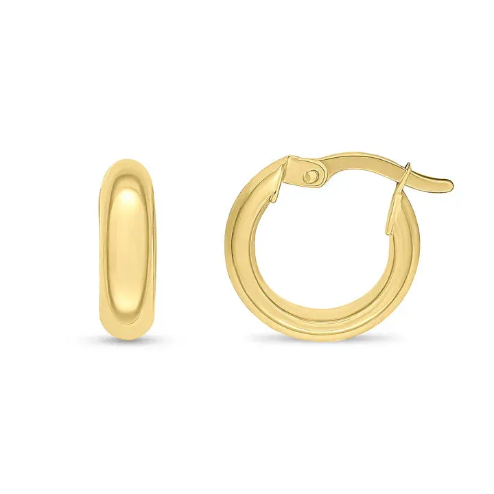 18ct Yellow Gold 4mm Wedding Ring Hoop Earrings sold by C.W. Sellors