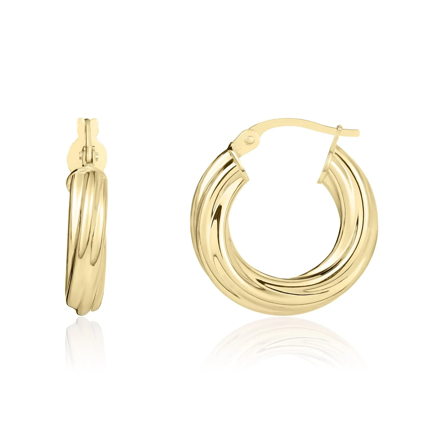 18ct Yellow Gold 3mm Twist Hoop Earring sold by C.W. Sellors