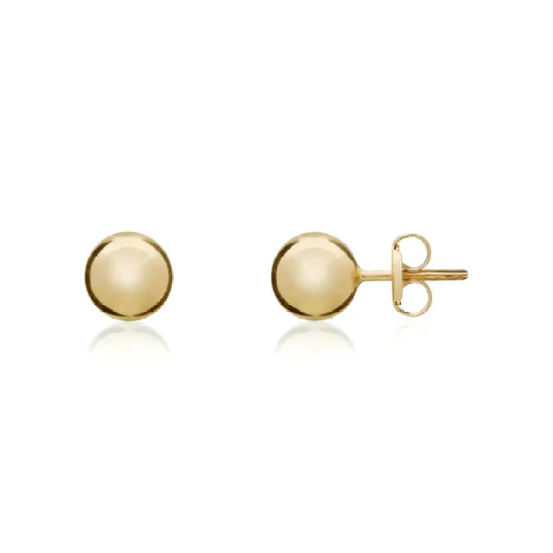 18ct Yellow Gold 6mm Polishes Ball Stud Earrings sold by C.W. Sellors
