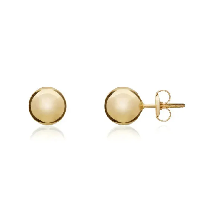 18ct Yellow Gold 7mm Polishes Ball Stud Earrings sold by C.W. Sellors