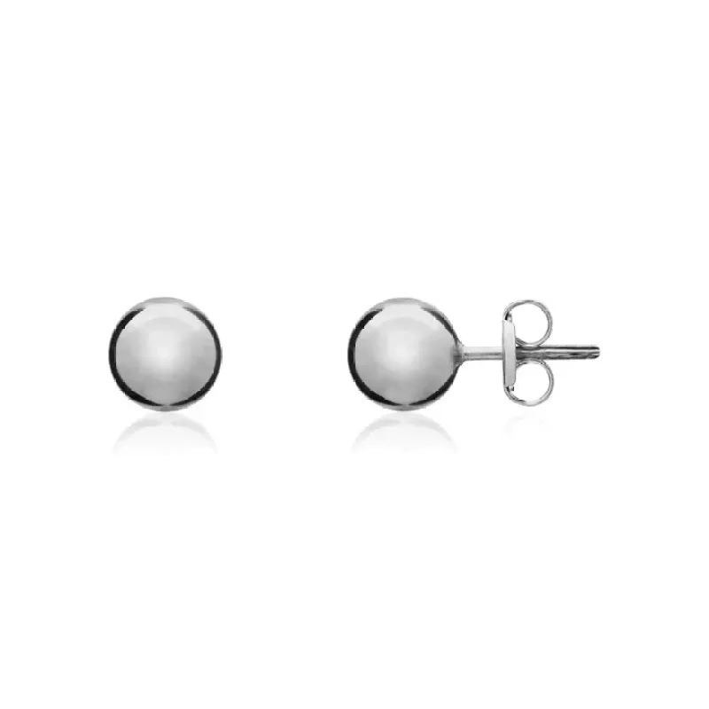 18ct White Gold 69mm Polished Ball Stud Earrings sold by C.W. Sellors