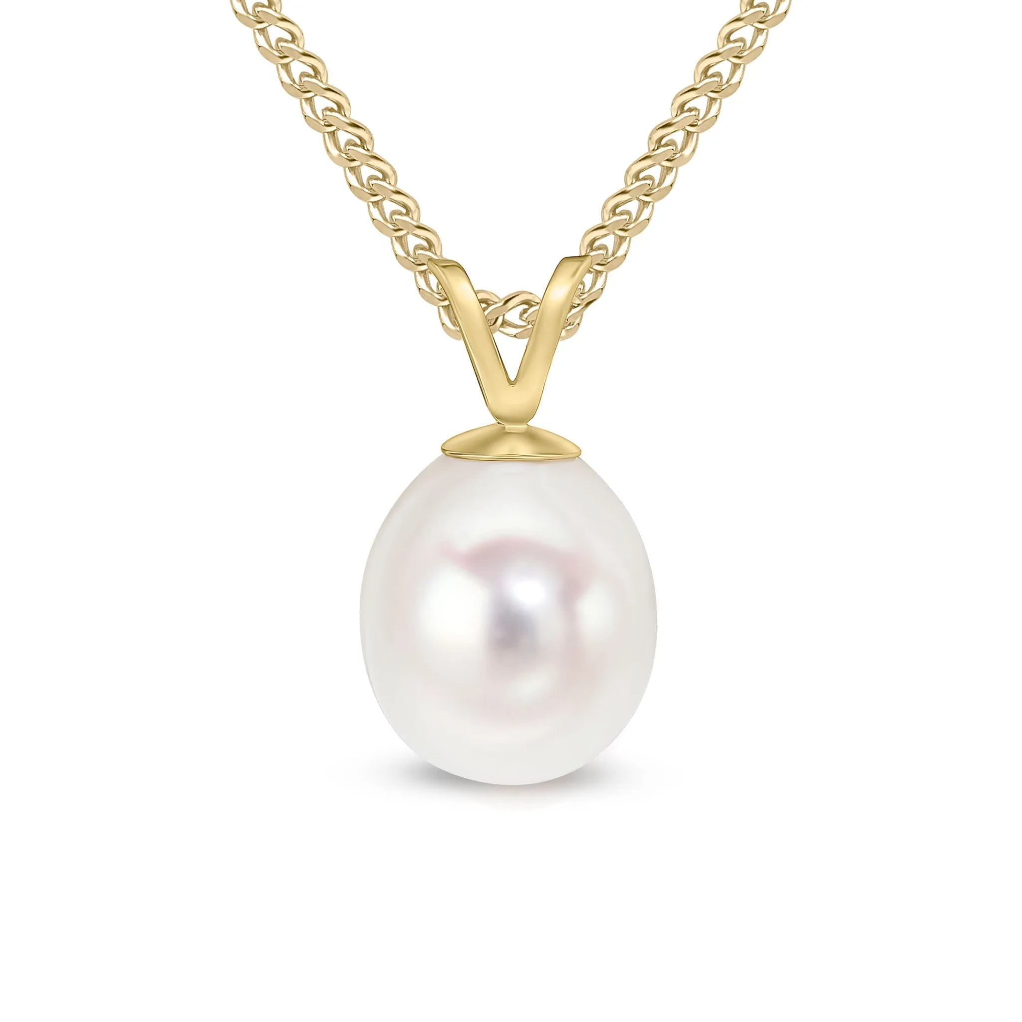 9ct Yellow Gold 8mm Freshwater Pearl Drop Pendant & Chain sold by C.W. Sellors
