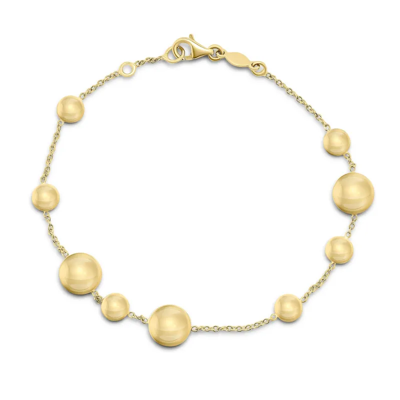 9ct Yellow Gold Polished Flat Disc Chain Bracelet sold by C.W. Sellors