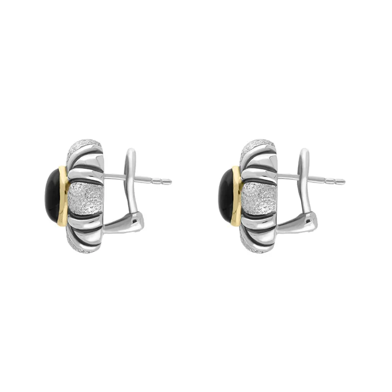 Sterling Silver Whitby Jet Round Banded Omega Clip Earrings D sold by C.W. Sellors product image thumbnail 2