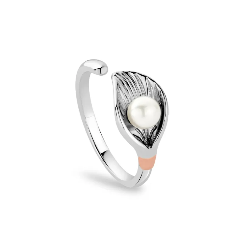 Clogau Beachcomber Shell Silver and Pearl Ring sold by C.W. Sellors