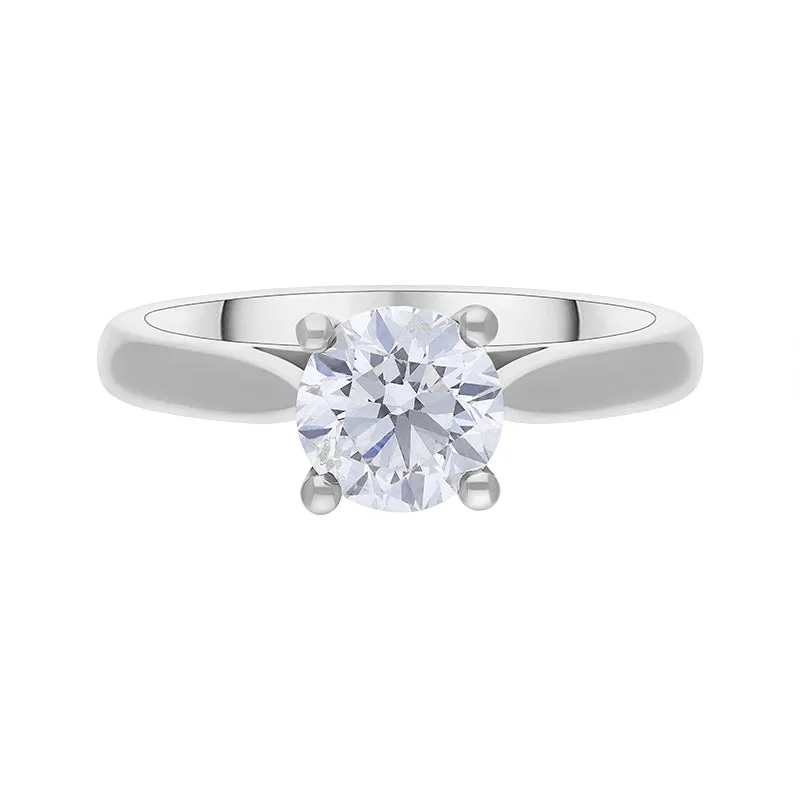 Platinum 1.00ct Diamond Round Brilliant Cut Solitaire Ring sold by C.W. Sellors product image thumbnail 2