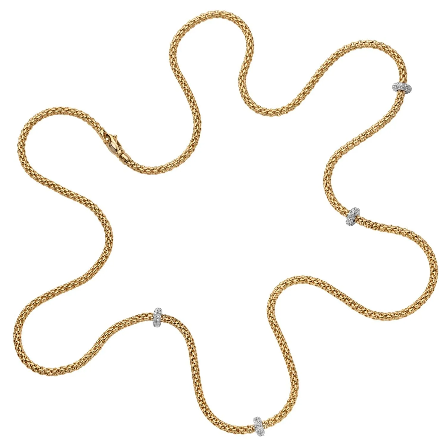Fope Ex-Display Prima 18ct Yellow Gold 0.72ct Diamond Long Necklace sold by C.W. Sellors