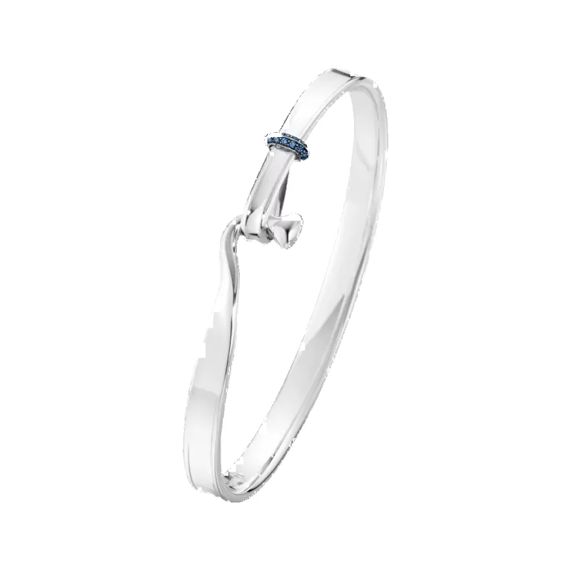 Georg Jensen Torun Sterling Silver Blue Sapphire Bangle made by Georg Jensen