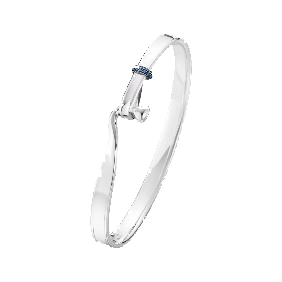 Georg Jensen Torun Sterling Silver Blue Sapphire Bangle sold by C.W. Sellors