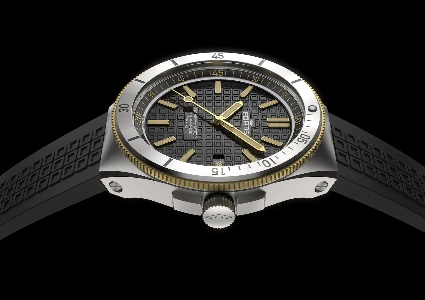 Fortis Marinemaster M 44 Black Resin Gold Limited Edition Watch sold by C.W. Sellors product image thumbnail 3