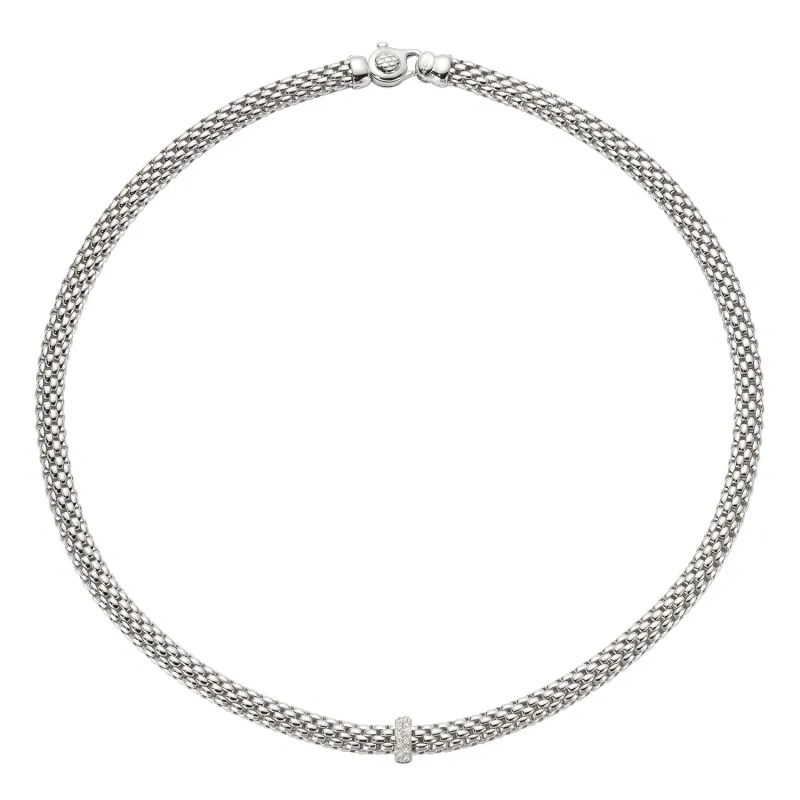 Fope Ex-Display Vendome 18ct White Gold 0.10ct Diamond Necklace made by C.W. Sellors